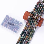 Natural Indian Agate Cylinder Tube Beads 10x14mm 38cm/str Loose Semi Gemstone Stone Beads for Making Bracelets Necklace - color: Indian Agate