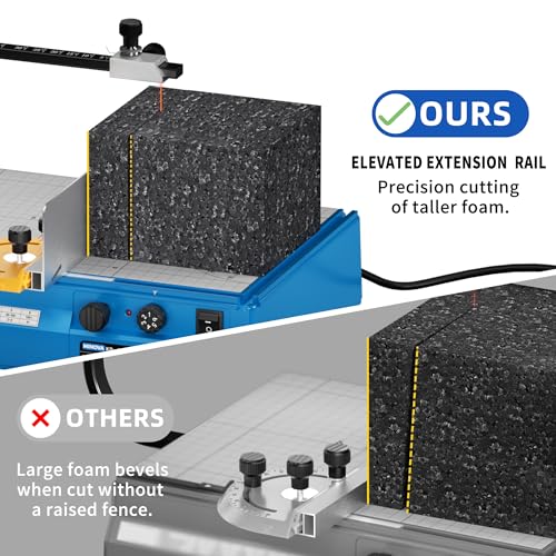 Hot Wire Foam Cutter, Foam Cutting Worktable with Elevated Extension Rail, Hot Wire Cutting Tool for EVA, Sponge, KT board, Insulation panels, Polystyrene Foam Various Thermoplastic Materials Blue - color: Blue