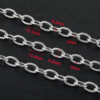 UMAOKANG 2 Yard Stainless Steel Chain for Jewelry Making Embossed Oval Link Chain Necklace DIY for Men and Women Jewelry DIY Accessories - color: Oval (Steel)