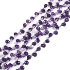 7mm Natural Amethyst Faceted Teardrop Briolette Healing Gemstone Bead Loose Beads for Jewelry Making Strand 15 Inch - color: 7mm Amethyst