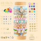 Sunlode Clay Beads Bracelet Making Kit, 3 Boxes 15,000PCS Boho Color with Letter Beads, Charms and Elastic Strings, DIY Jewelry Set for Friendship Bracelets Crafts Gift - style: Boho Chic