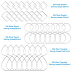 Ximalun 120Pcs Earring Hoops for Jewelry Making,Earring Finding Hypoallergenic Earrings Beading Hoop Bulk Open Bezel Pendant Frame Teardrop Square Round Circle Earrings Making Supplies for DIY Crafts - color: Silver