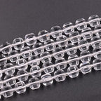 Malahill Wholesale Natural Faceted Stone Beads for Jewelry Making Sold per Bag 5 Strands Inside Cube Clear Quartz 6mm - color: clear quartz, size: Faceted Cube 6mm