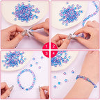 UR URLIFEHALL 100 Pcs Spray Painted Glass Star Beads with Gold Foil Drilled Glass Beads for Earring Bracelet Necklace Jewelry DIY Making - color: 100pcs-8x8.5x4mm-colorful star glass beads