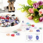 70pcs 8mm Valentine's Day AB White Faceted Heart Beads for Jewelry Making Crystal Glass Beads for Bracelets Necklace Crafts, Friendship Bracelet Kit, Love Gifts - color: AB White