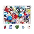 Chenkou Craft 50PCS Glass Beads for Jewelry Making Adults, Big Small Bulk for Crafts Lampwork Murano Bead for Bracelets Necklaces Crafting Supplies + 1pc Plastic Box (Mix)