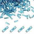 uxcell 1500Pcs Glass Bugle Seed Beads, 6x2mm Mini Long Tube Seed Beads Tube Loose Glass Seed Spacer Bead for DIY Earring Bracelets Necklace Jewelry Making Embroidery, Denim Blue - color: Denim Blue