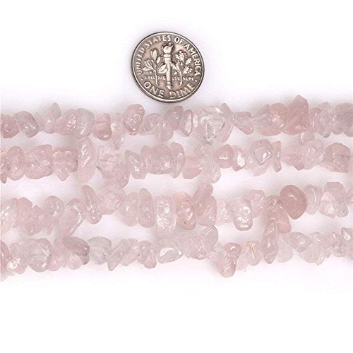 HAAMIIQII 5-8mm Natural Rose Quartz Chips Beads Crystal Irregular Chip Stones Loose Gemstone Beads for Jewelry Making Strand 30 Inch - color: Rose Quartz
