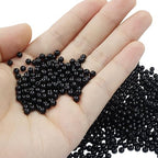 2500 Pcs 4mm Black Acrylic Round Beads, Pearl-Luster Loose Beads for Adult Jewelry Making, Bracelet and Necklace Crafting Supplies - color: Black