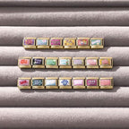 Italian Charms Bracelet Sets with 1Pcs Starter Brascelet 9Pcs Charms 9mm Italian Modular Charm Bracelet DIY Module Jewelry Gifts - color: A-Starter Bracelet Set Gold Pink