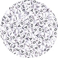 500Pcs Letter Beads 4x7mm White Round Acrylic Alphabet Beads Letter A E I O U Beads for Jewelry Making DIY Bracelets Necklaces Key Chains - color: A E I O U 500Pcs