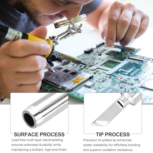 MECCANIXITY Pack of 10 900M Solder Tips Internally Heated Soldering Tips with Cleaning Sponge Pad Replacement Welding Accessories Kit for Electrical Solder Station Tip (900M-T-SK) - style: 900M-T-SK