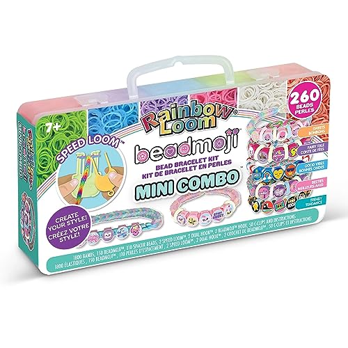 Rainbow Loom: Beadmoji Mini Combo - DIY Rubber Band & Bead Bracelet Kit - Includes 1800 Bands & 260 Beads, Design & Create, Ages 7+