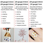 203 Feet Tarnish Resistant Copper Wires 24 Gauge/0.5mm Jewelry Craft Wires Beading Wire for Jewelry Making, Wire Wrapping and Crafting (Champagne Gold) - color: Champagne Gold, size: 24 Gauge