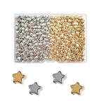 400 Pieces Star Shape Spacer Beads, 6mm Large Hole Loose Beads Accessories for Jewelry Making (Gold,Silver) - color: Gold and Silver