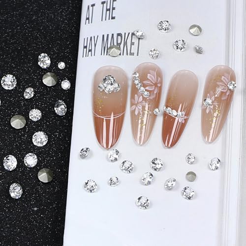 DONGZHOU Tiny Faceted Pointback Rhinestone,720Pcs Round Glass Stone Crystal Gems Diamonds Beads for Nail Art Decorations Jewelry Making DIY Craft Ring Embellishment,SS10(2.70-2.80MM) - size: SS10(2.70-2.80MM)