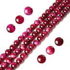 35pcs 10mm Magenta Tiger Eye Beads Natural Gemstone Beads Round Loose Beads for Jewelry Making - color: Magenta Tiger Eye, size: 10mm