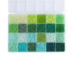 Green Colors 3mm Seed Beads, 5200Pcs Glass Seed Beads Kit with Storage Box for DIY Necklace Bracelet Crafts - color: Green