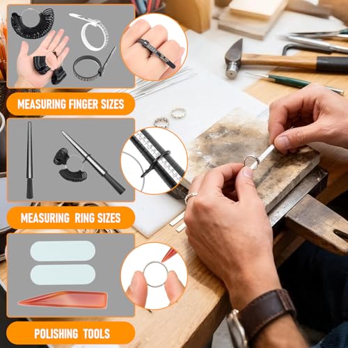 WODHMIEY Ring Bending Tool, Rings Bender Machine, Ring Bender Kit with 6 Nylon & 8 Steel Dies Multi-Size Adjustable for Jewelry Making Craft Projects Beginners