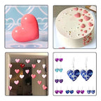 2 Pcs Heart Silicone Mold, Mixed Size Heart-Shaped Casting Jewelry Mold for Making Earrings & Jewelry Making Crafting Projects - color: mix-heart