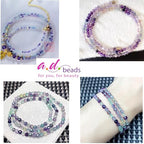 AD Beads Natural Gemstone Diamond-Cut Micro-Faceted Round Tiny 4mm Small Round for DIY Necklace Jewelry Making Beads (Fluorite) - color: Fluorite