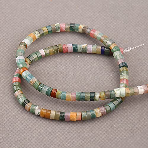 150PCs Natural India Agate Spacer Beads, Loose Semi Precious Flat Round Gemstone Heishi Disc Stone Beads for Beading Jewelry Making 4mm*2mm 38cm - color: India Agate, size: 4MM*2MM