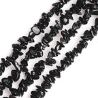 HAAMIIQII 5-8mm Natural Black Agate Chips Beads Irregular Chip Stone Loose Gemstone Beads for Jewelry Making Strand 30 Inch - color: Black Agate