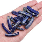BEADIA Natural Curved Lapis Lazuli Stone Beads 36x10mm 4pcs for DIY Bracelet Jewelry Making - color: Lapis Lazuli