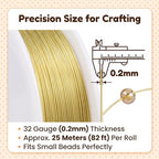 3 Rolls Jewelry Beading Wire, 0.2mm Copper Craft Wire for Jewelry Making, Copper Beading-Wires, Thin Beading Wires for Jewelrys Making, DIY Craft (3 Colors, 82 Feet/Roll)