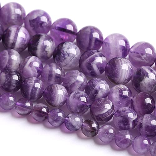 6MM 61PCS Purple Amethyst Dream Lace Beads Natural Quartz Crystal Stone Loose Beads for Jewelry Making DIY Bracelet Grade A+ 15 inches Strand - color: Purple Dream Lace Amethysts, size: 6mm