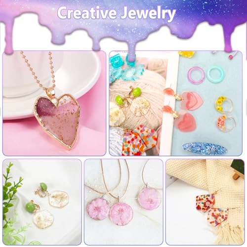 KISREL UV Resin Jewelry Making Kit, 300g Crystal Clear Resin with Light and Molds, DIY Jewelry Making Kit, Resina Starter Kits for Keychain and Earring - size: 300g