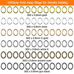 1800pcs 6mm Oval Jump Rings Stainless Steel Jump Rings Oval Open Ring Open Jumps Ring for Jewelry Making Supplies Earring Bracelet Necklace DIY Craft Making(6 Colors) - color: 6 colors A