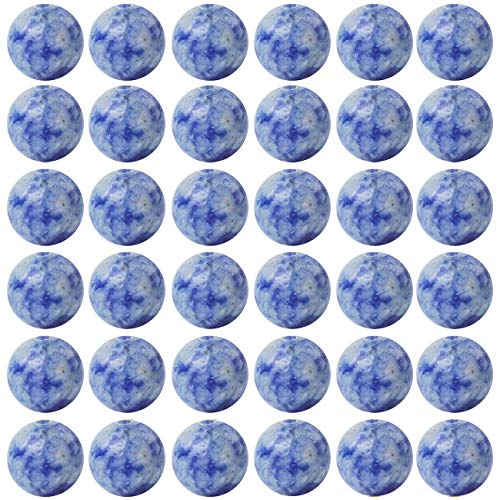 Natural Stone Beads 100pcs 8mm Blue White Sodalite Round Real Stone Beading Loose Gemstone Hole 1mm DIY Charm Smooth Beads for Bracelet Necklace Earrings Jewelry Making (Blue White Sodalite, 8mm) - color: Blue White Sodalite, size: 8mm
