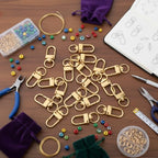 Thinp 20 Pcs Gold Metal Lobster Claw Clasps, Swivel Snap Hooks with Key Rings Keychain Hooks for Lanyards Bags Purses Jewelry Making DIY Crafts Keychain Connector Accessories (Gold)
