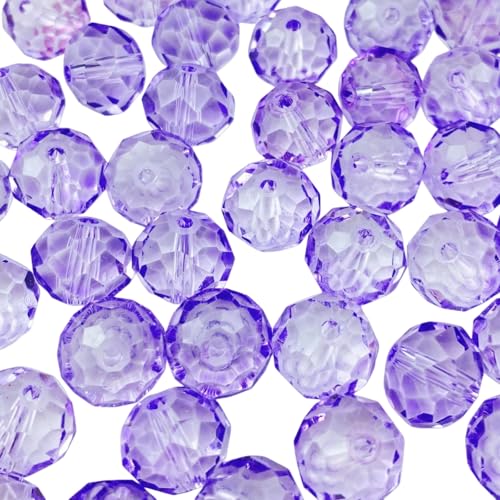 500pcs Crystal Glass Beads 3mm Faceted Rondelle Glass Spacer Beads with Hole for Bracelets Necklace Earring DIY Jewelry Making Craft(Crystal Purple) - color: Crystal Purple, size: 3mm