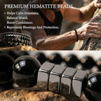 Men’s Hematite Bracelet Set Boho Multi - Tiger Eye/Matte Agate/Lava Rock Gifts for Birthday/Anniversary/Christmas - color: F05 Tiger Eye