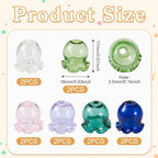 FASHEWELRY 12Pcs Glass Wind Bell Beads - 6 Colors Transparent Glass Fishing Jellyfish Trumpet Flower Beads Caps for Wind Chimes Craft Jewelry Making - color: 6 Colors Trumpet Wind Bell Beads