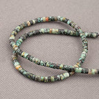150PCs Natural African Turquoise Spacer Beads, Loose Semi Precious Flat Round Gemstone Heishi Disc Stone Beads for Beading Jewelry Making 4mm*2mm 38cm - color: African Turquoise, size: 4MM*2MM