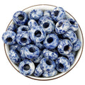 Nupuyai Pack of 30 Large Hole Stone Loose Beads for Jewelry Making, Polished Rondelle European Beads fit Charms Bracelet, Sodalite - color: Blue & White, size: 14x8mm