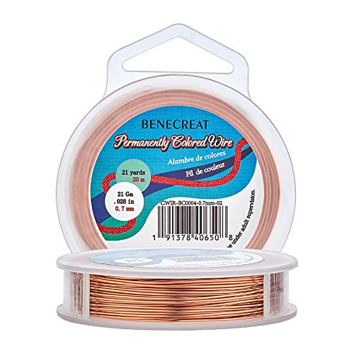 BENECREAT 21-Gauge Tarnish Resistant Copper Wire for Beading Craft, 65-Feet/21-Yard - color: Copper, size: 21-Gauge(65-Feet/22-Yard)