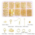 GSHLLO Jewelry Making Supplies Kit Jewelry Findings Starter Kit Earring Repairing Open Jump Rings Bracelet Necklace Lobster Clasps with Box for DIY Crafts Silver - color: Silver