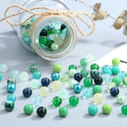 DUQGUHO St Patricks Day Beads for Jewelry Making, 8mm Green Glass Beads for Bracelet, Green Bead for Beaded Plants Necklace Crafts DIY 360PCS - color: 5-Green