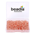 BEADIA Rose Gold Plated Jump Rings Non Tarnish 8mm 300pcs for Jewelry Making Findings - color: Rose Gold, size: 0.7x8mm