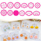 Flower Shape Polymer Clay Cutters Set – Molds and Clay Cutters for Polymer Clay, Floral Clay Earring Tools - color: C color