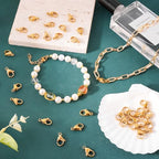 120Pcs 15mm Stainless Steel Lobster Clasps Gold Plated Lobster Claw Clasps Fasteners Hooks for DIY Necklace Bracelet Jewelry Making - color: Gold plated, size: 15mm