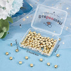 Beebeecraft 100Pcs/Box Evil Eye Spacer Beads 18K Gold Plated Monster Eye Beads Charm 5.5x6mm Loose Jewelry Making Beads for DIY Bracelet Earring Necklace - color: Evil Eye