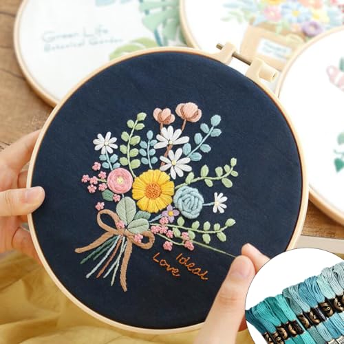 12 Skeins 6 Strands Green Embroidery Floss Thread Polyester Variegated Gradient Cross Stitch Threads Friendship Bracelets String Bulk for Jewelry Making Hand Sewing Knitting Stitching Crafts - color: Dark Green