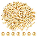 PH PandaHall 300pcs 18K Gold Spacer Beads - 4mm Seamless Smooth Waist Beads for Bikini Belly Chain Layered Bracelet Satellite Jewelry Making - size: 4mm