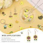 40Pcs Cartoon Enamel Bee Charms Set, 20 Styles Assorted Honeybee Honeycomb & Gnome Alloy Pendants for Jewelry Making Crafts DIY Necklace Bracelet Keychain Crafting Charms Kit