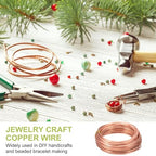 PATIKIL 99.9% Pure Copper Wire for Jewelry Making, 10 Gauge (2.6mm) Copper Craft Wire 24.6 Feet Beading Jewelry Making Supplies for Crafting Wreath Electroculture Gardening - size: 10 Gauge x 24.6 Feet